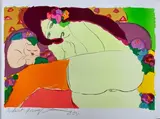 Femme nue pensive by Ting Walasse Ting, 1985, Lithographie, sold Sep 2023