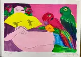 Femme nue aux deux perroquets by Ting Walasse Ting, 1987, Lithographie, sold Sep 2023