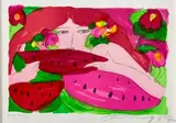 Femme à la pastèque by Ting Walasse Ting, 1987, Lithographie, sold Sep 2023