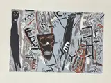 Masque d'inspiration africaine by Delprat Hélène Delprat, 1985, Lithographie, sold Sep 2023