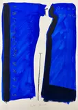 Blue Tango by Kuroda Aki Kuroda, Encre de Chine, feutre et gouache sur papier avec dessin prépatoire au dos au crayon pour, sold Sep 2023