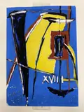 Abstraction n° XVIII by Champion-Metadier Isabelle Champion-Metadier, Acrylique sur papier - dessin préparatoire pour la lithographique, sold Sep 2023