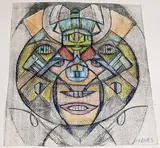 Sans titre (Visage) by Mirabelle Dors, Pastel sur papier Canson à grains, sold Jun 2023