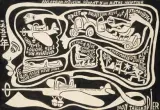 Aviateur rêveur rêvant d'un autre aviateur by Yvon Taillandier, 1992, Encre et gouache sur papier marouflé sur toile, sold Jun 2023