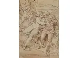 Venus, Adonis und Amor by Luca Cambiaso, pen and ink, sold Dec 2025