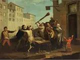 Ausufernder Streit Beim Kartenspiel by Giovanni Michele Granieri, oil on canvas, offered Dec 2024