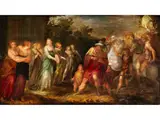 Jephthahs Tochter Begrüsst Ihren Vater Nach Dessen Rückkehr von der Schlacht by David Vinckboons, 1576 Mechelen – 1629 Amsterdam, oil on panel, offered Dec 2024