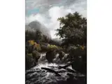 Der Wassersturz by Jacob Salomonsz van Ruysdael, oil on panel, sold Mar 2024