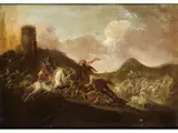 Reiterschlacht by Antonio Calza, oil on canvas, offered Sep 2023