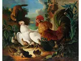 Der Marder Überfällt das Federvieh by Christian Mathieu Werhlin, oil on canvas, offered Mar 2024