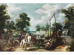 Schlachtengemälde by Sebastian Vrancx, oil on panel, sold Jun 2024