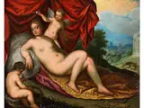 Liegende Diana mit Putti by Deutscher Manierist des frühen, oil on copper, offered Jun 2023