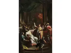 Der Heilige Geminianus Treibt den Teufel aus der Kaisertochter by Francesco Monti, oil on canvas, sold Jun 2024