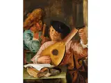 Zwei Musizierende by Joos van Craesbeeck, oil on panel, offered Jun 2023