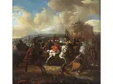 Das Gefecht by Jan Peter van Bredael d. Ä., oil on copper, sold Jun 2023