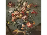 Blumenstillleben by Maestro dei fiori guardeschi, oil on canvas, offered Mar 2023