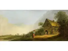 Weite Landschaft mit Kate und Bauern by Thomas Gainsborough, oil on canvas, offered Mar 2023