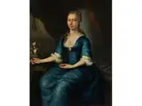 Portrait der Mrs. Lucy Prendergast by Giles Hussey, 1710 – 1788, oil on canvas, offered Dec 2018