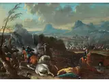 Reiterschlacht by August Querfurt, oil on panel, offered Sep 2019