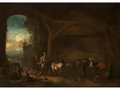 Rast in Einer Scheune by Philips Wouwerman, oil on canvas, sold Jun 2021