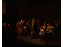 Fröhliche Gesellschaft by Egbert van Heemskerck d. Ä., oil on canvas, offered Jul 2016