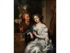 Der Gute Ratschlag by Caspar Netscher, oil on canvas, sold Dec 2016