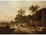 Landschaft mit Viehherde und Melkender Bäuerin by Adriaen van de Velde, oil on canvas, offered Jul 2018
