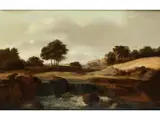 Weite Hügelige Landschaft mit Wassersturz by Jacob Isaakszoon van Ruisdael, 1628 & 29, oil on panel, offered Dec 2018