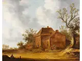Landschaft mit Grossem Gehöft an Einem Breiten Sandweg by Pieter Pietersz. de Neyn, oil on panel, sold Sep 2024