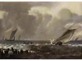 Segelschiffe bei Rauher see by Pieter Mulier d. J., oil on canvas, sold Sep 2024
