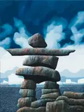 Among the Bergs by Ken Kirkby, oil on canvas, sold Jul 2020