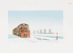 Train by August Riedel, watercolour on paper, sold Jun 2020