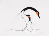 Two Geese Standing by Benjamin Chee Chee, 1976, acrylic on paper, sold Jun 2020