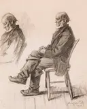 Old Man Cyr by Marc-Aurèle de Foy Suzor-Coté, 1908, charcoal on paper, sold May 2020