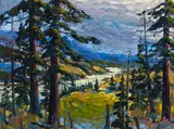 Thru Tall Trees (Nicola) by Rod Charlesworth, oil on canvas, sold May 2020
