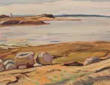 Split Rock by A. Y. Jackson, 1953, oil on board, sold May 2020