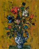 Flowers in a Vase by Paul Augustin Aizpiri, oil on canvas, sold May 2020