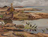 McKelkcans Island by A. Y. Jackson, 1964, oil on board, sold May 2020