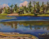 Georgian Bay, Near Go Home by A. Y. Jackson, oil on board, sold May 2020