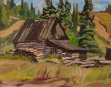 Mission, Michipicoten River by A. Y. Jackson, 1954, oil on board, sold May 2020
