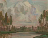 Evening Picardy by A. Y. Jackson, 1908, oil on board, sold May 2020