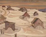 Winter, Quebec by A. Y. Jackson, oil on split panel, sold May 2020