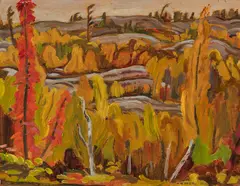 Autumn, Algoma by A. Y. Jackson, oil on board, sold May 2020
