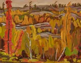 Autumn, Algoma by A. Y. Jackson, oil on board, sold May 2020
