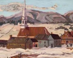 The Church at St Fidèle, Quebec by Frederick Grant Banting, 1934, oil on board, sold May 2020