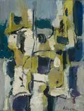Sans titre by Edmund Alleyn, oil on board, sold Mar 2020