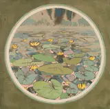 Lily Pads Tondeau by Edward William Godwin, oil on canvas, sold Mar 2020