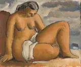 Bather by B. C. Binning, 1941, oil on paper, sold Mar 2020