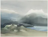 Landscape by Toni Onley, 1991, watercolour on paper, sold Mar 2020