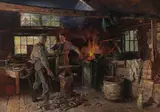 The Blacksmith by Henry Sandham, oil on canvas, sold Feb 2020